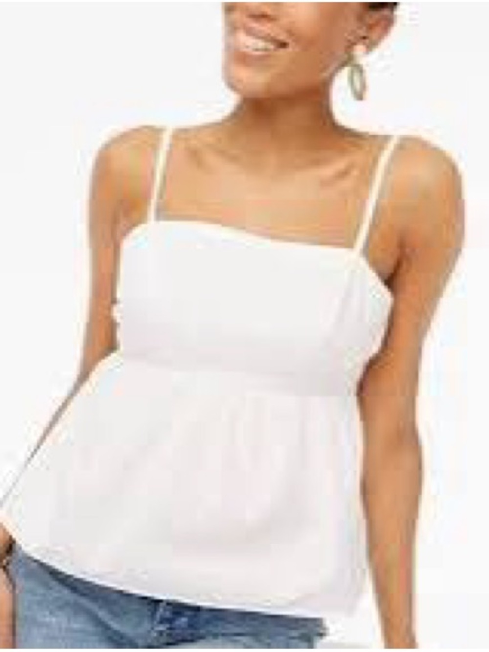 J. Crew Top Blouse Women’s White Tie-Back Strappy Peplum size 8